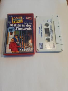 TKKG Folge 48 Bestien in der Finsternis 4-fach geschraubt Weiß Blau 515837.0 Europa(Frontcover leicht beschädigt)
